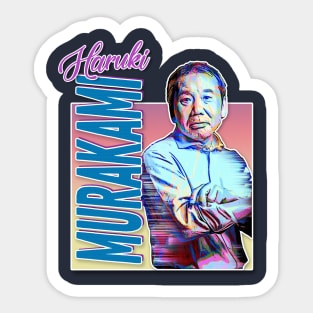 Haruki Murakami Aesthetic Graphic Design Tribute Portrait Sticker
